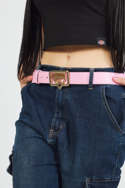 CHIARA FERRAGNI EYETAG BELT WITH PURSES en color ROSA (5)