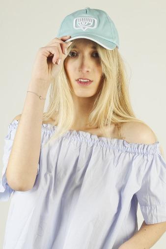 CHIARA FERRAGNI EYELIKE BASEBALL CAP en color AZUL (5)