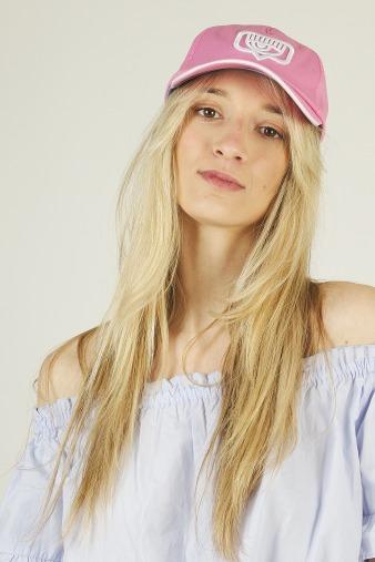 CHIARA FERRAGNI EYELIKE BASEBALL CAP en color ROSA (1)