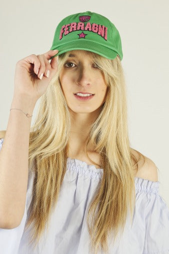 CHIARA FERRAGNI FERRAGNI STRETCH BASEBALL CAP en color VERDE (5)