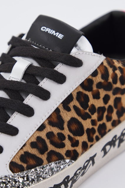 CRIME LONDON LOW TOP DISTRESSED en color ANIMAL PRINT (4)
