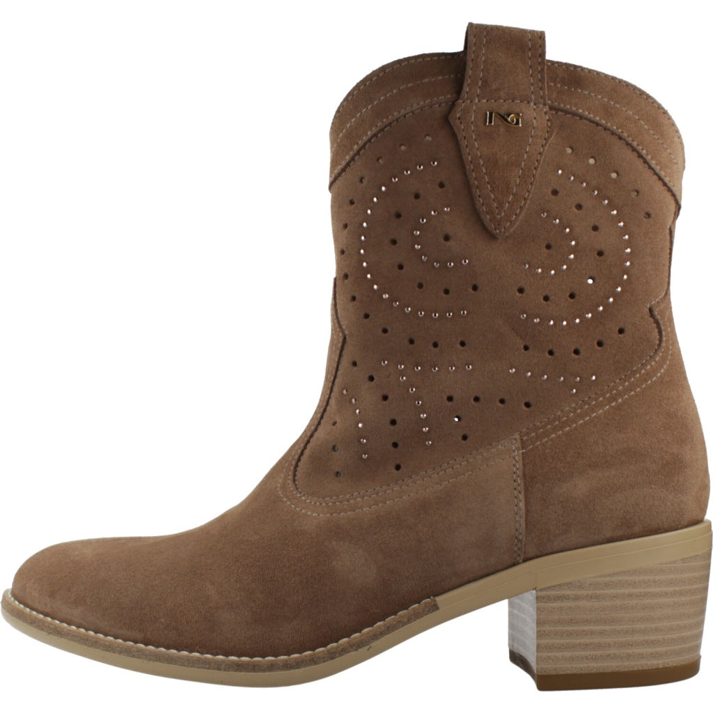 NERO GIARDINI BOTIN VELOUR en color MARRON (2)