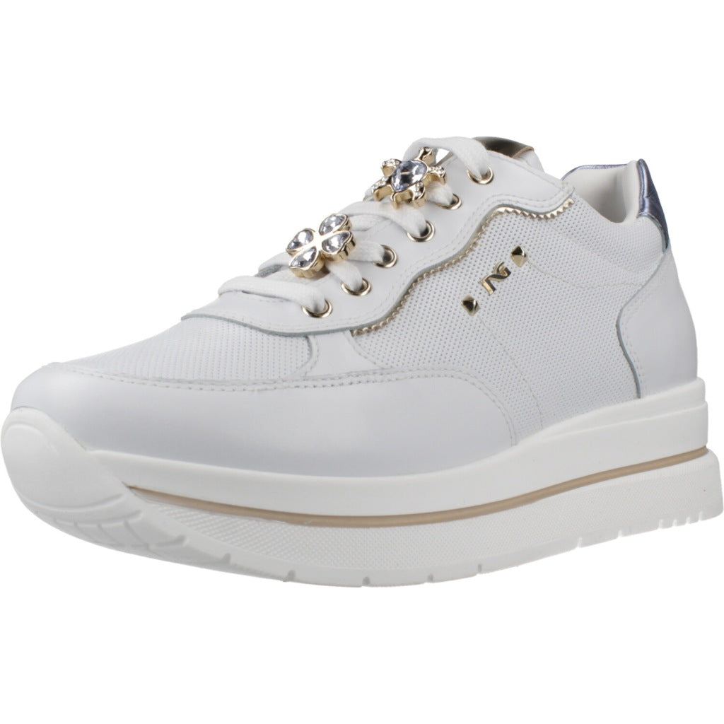 NERO GIARDINI DEPORTIVO CORDONES VELVET en color BLANCO (1)