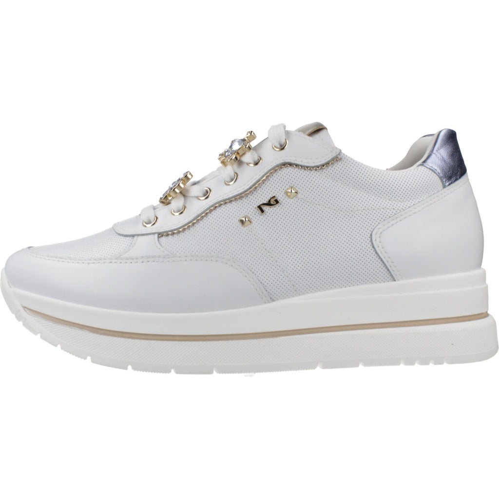 NERO GIARDINI DEPORTIVO CORDONES VELVET en color BLANCO (2)