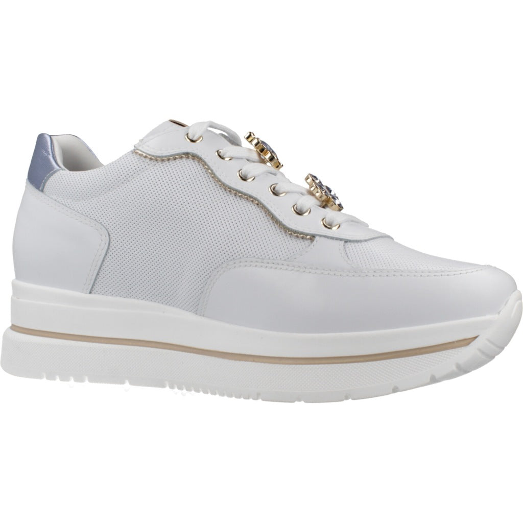 NERO GIARDINI DEPORTIVO CORDONES VELVET en color BLANCO (5)
