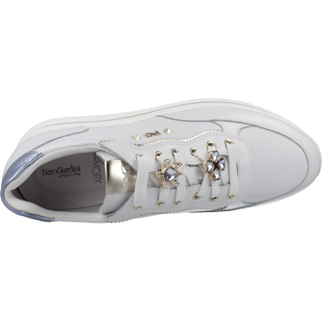 NERO GIARDINI DEPORTIVO CORDONES VELVET en color BLANCO (7)