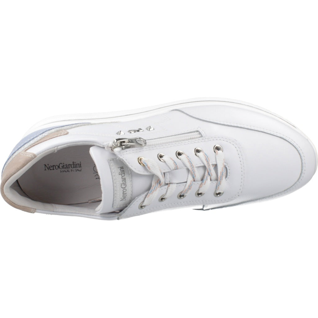NERO GIARDINI DEPORTIVO CORDONES VELVET en color BLANCO (6)