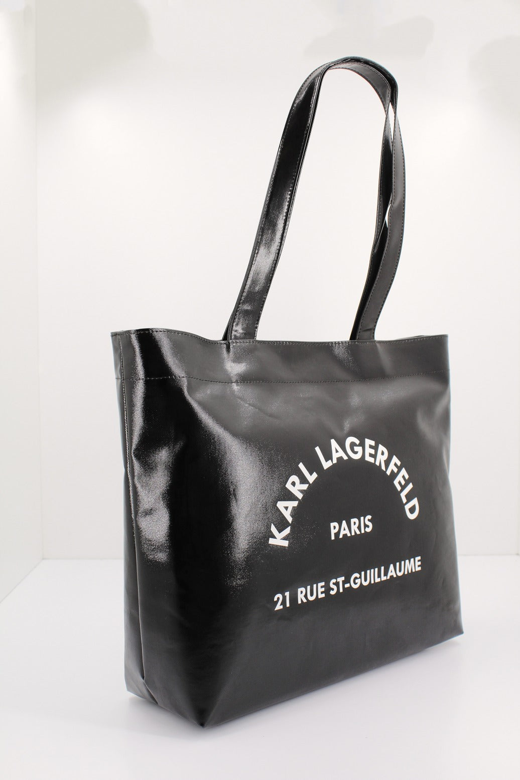 KARL LAGERFELD RSG SHINY TWILL SHOPPER en color NEGRO (1)