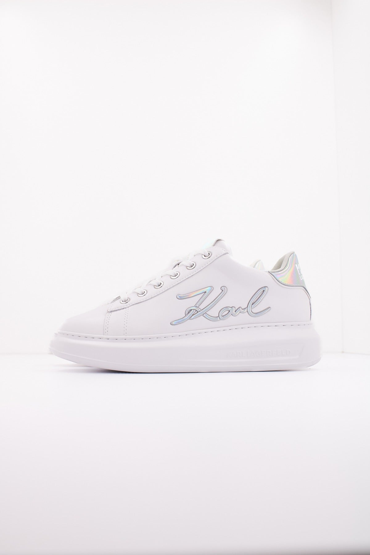 KARL LAGERFELD KAPRI SIGNIA LACE LTHR en color BLANCO (1)