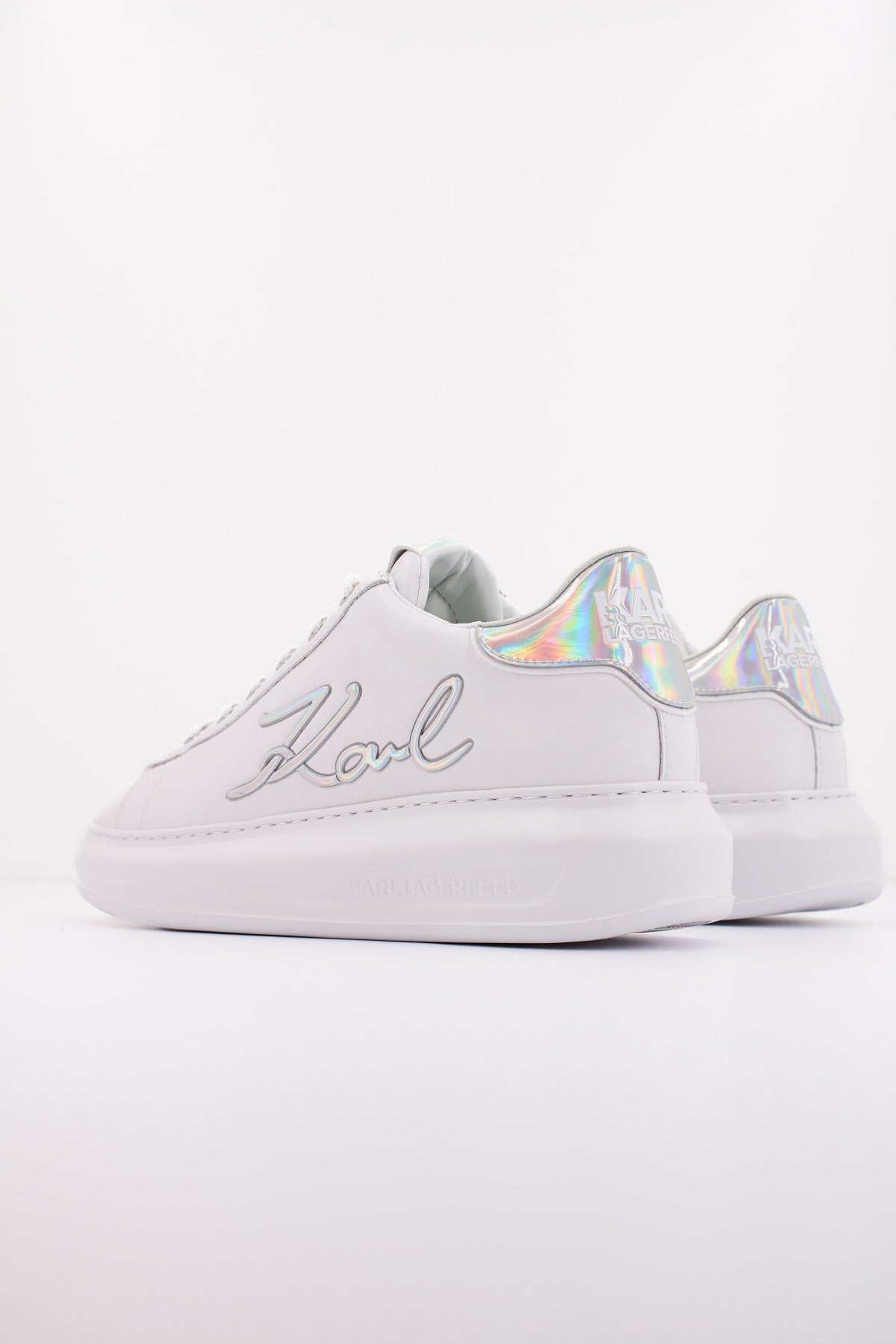 KARL LAGERFELD KAPRI SIGNIA LACE LTHR en color BLANCO (3)