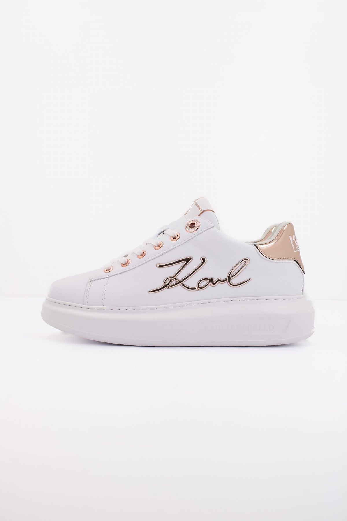 KARL LAGERFELD KAPRI SIGNIA LACE LTHR en color BLANCO (1)