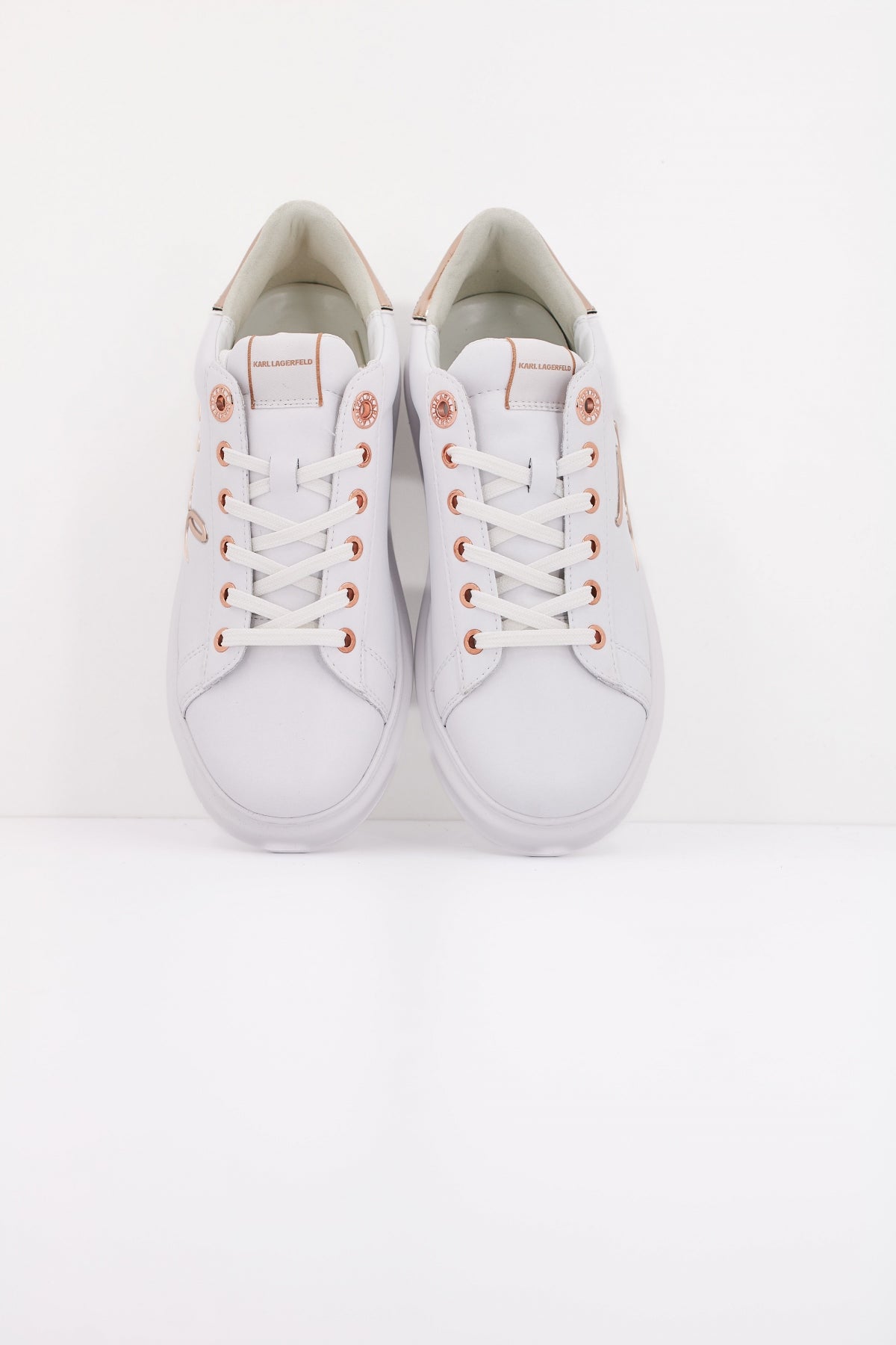 KARL LAGERFELD KAPRI SIGNIA LACE LTHR en color BLANCO (3)