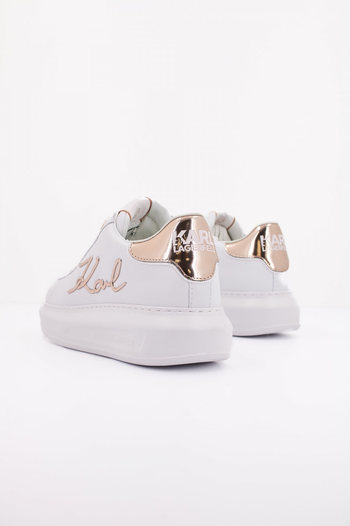 KARL LAGERFELD KAPRI SIGNIA LACE LTHR en color BLANCO (4)