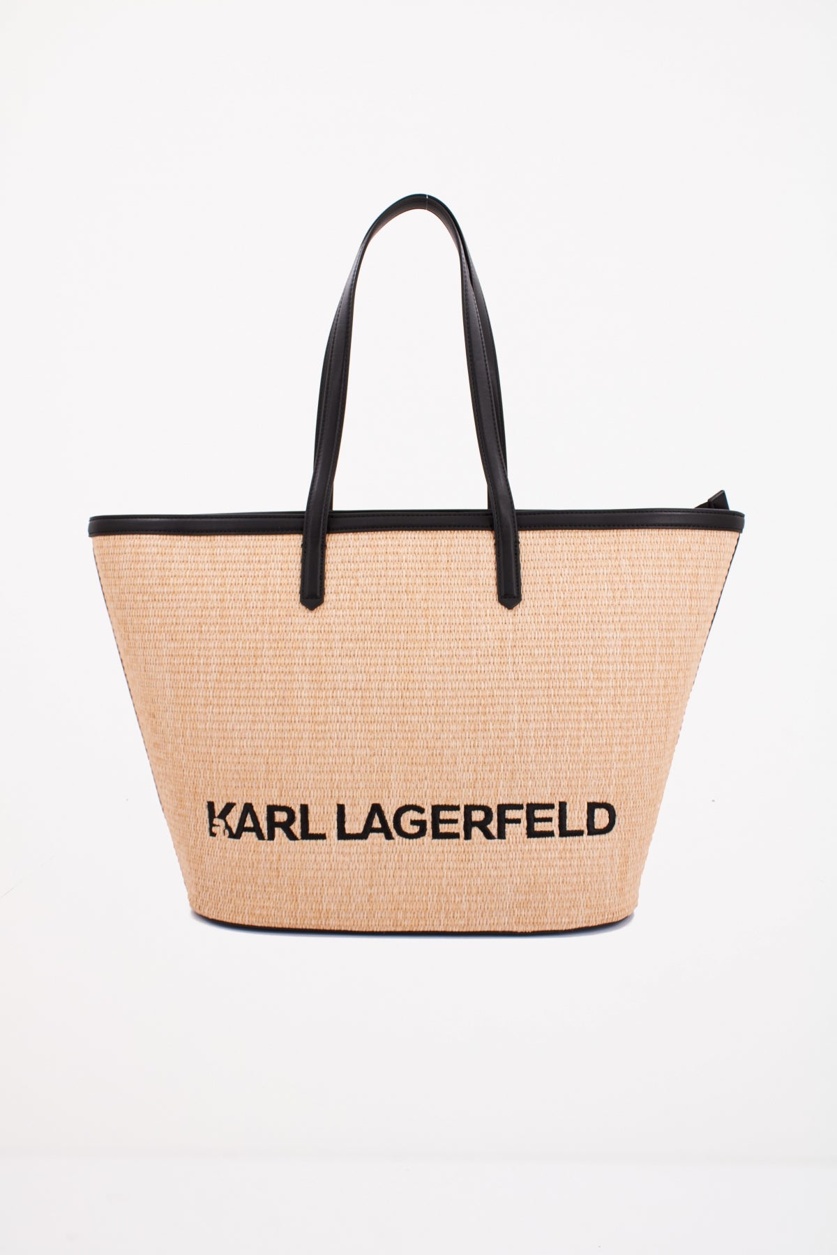 KARL LAGERFELD K/ESSENTIAL RAFFIA TOTE en color MARRON CLARO (1)