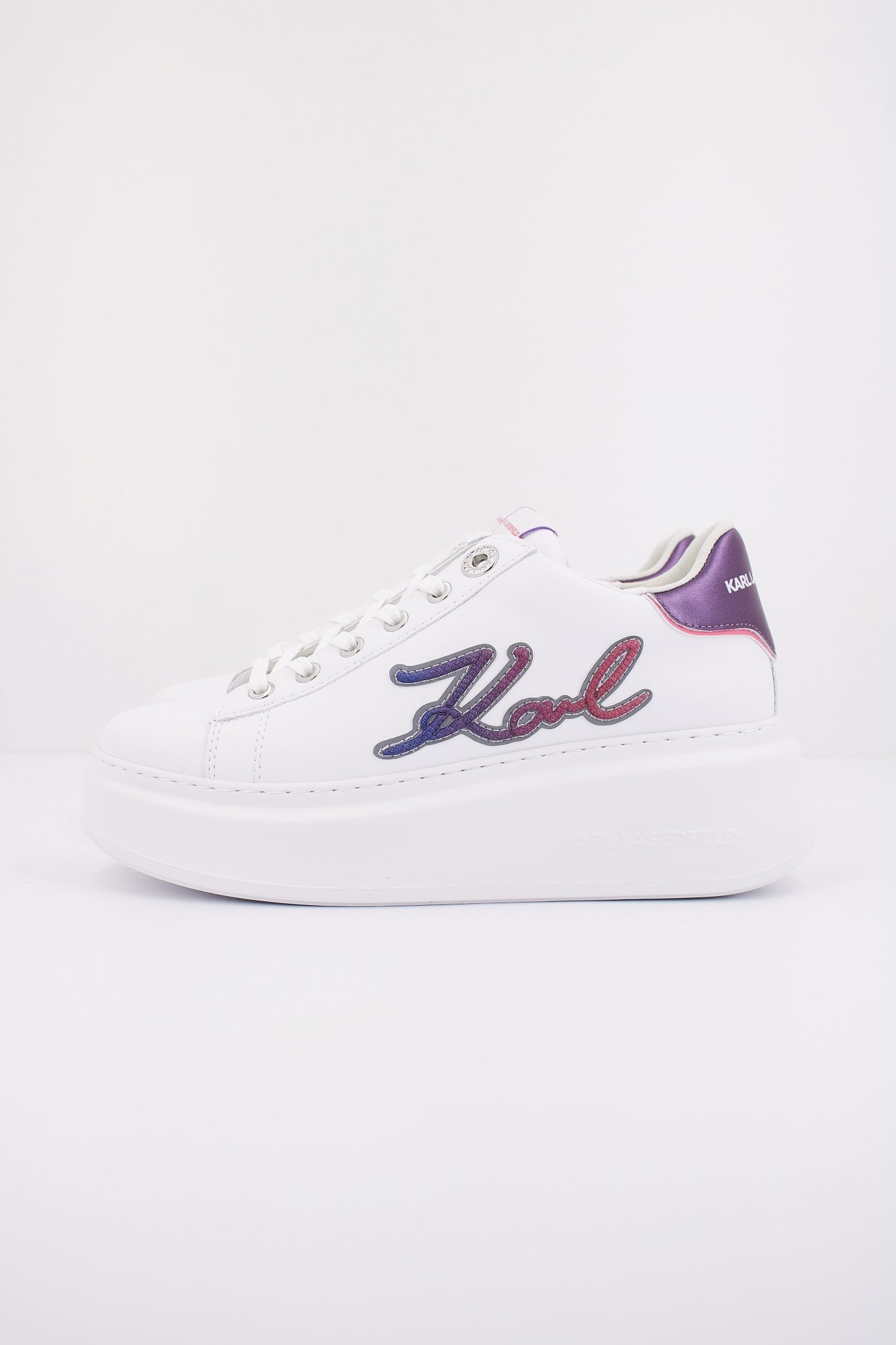 KARL LAGERFELD ANAKAPRI SIGNIA LACE LTHR en color BLANCO (1)