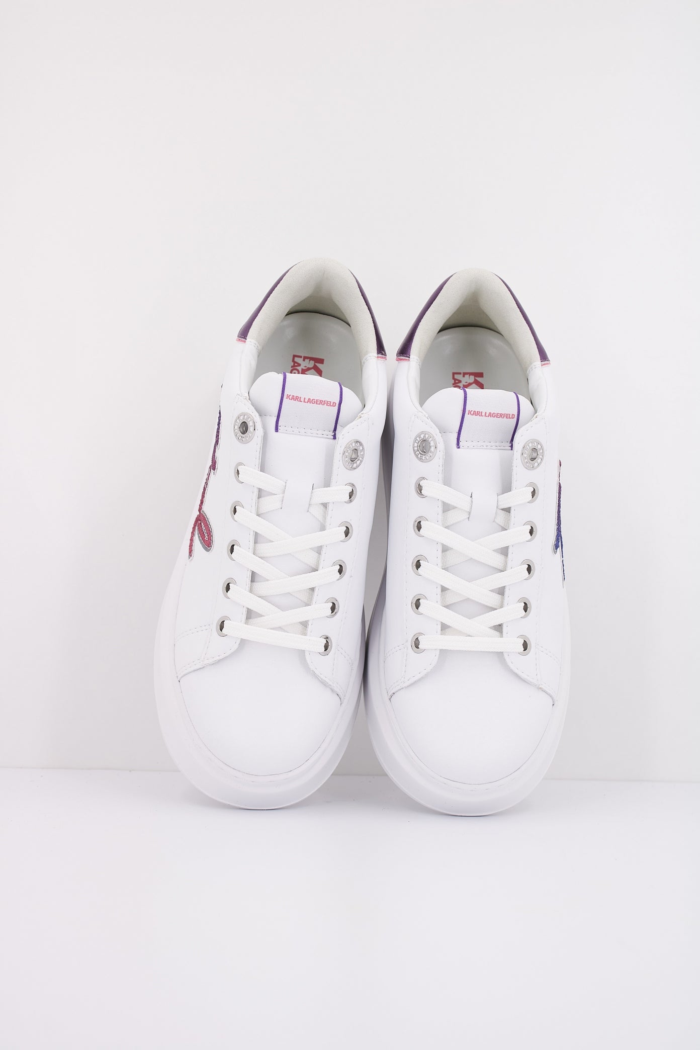 KARL LAGERFELD ANAKAPRI SIGNIA LACE LTHR en color BLANCO (3)