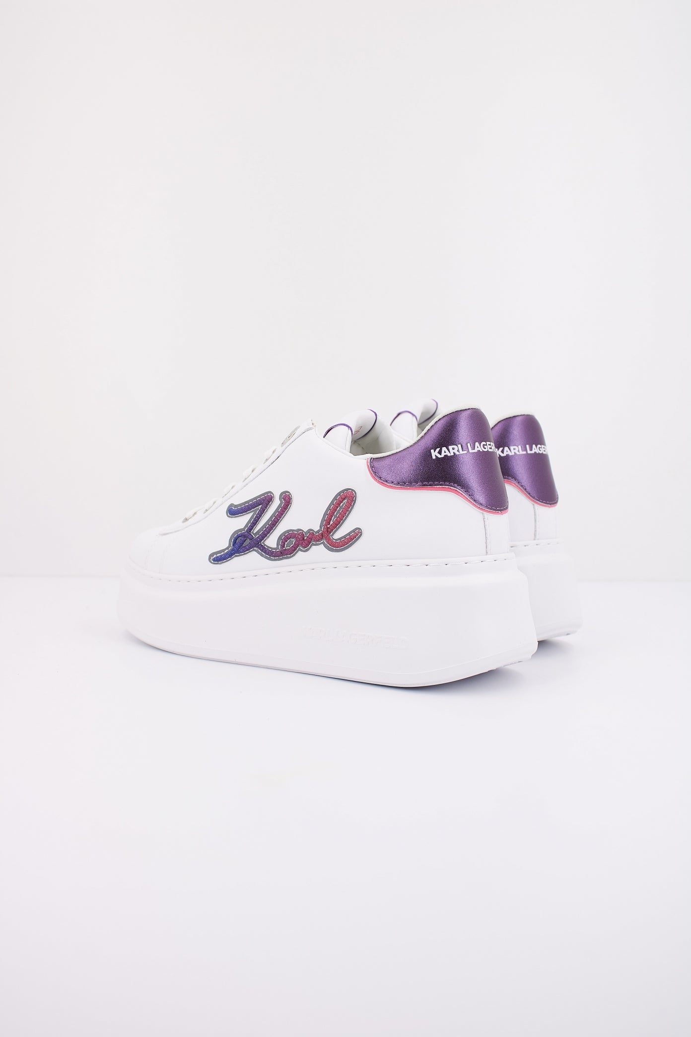 KARL LAGERFELD ANAKAPRI SIGNIA LACE LTHR en color BLANCO (4)