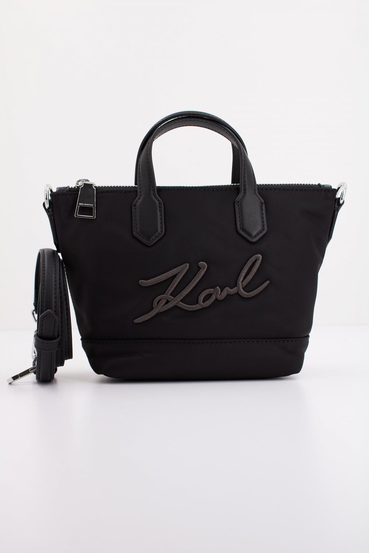 KARL LAGERFELD K/SIGNATURE NYLON SM TOTE en color NEGRO (1)