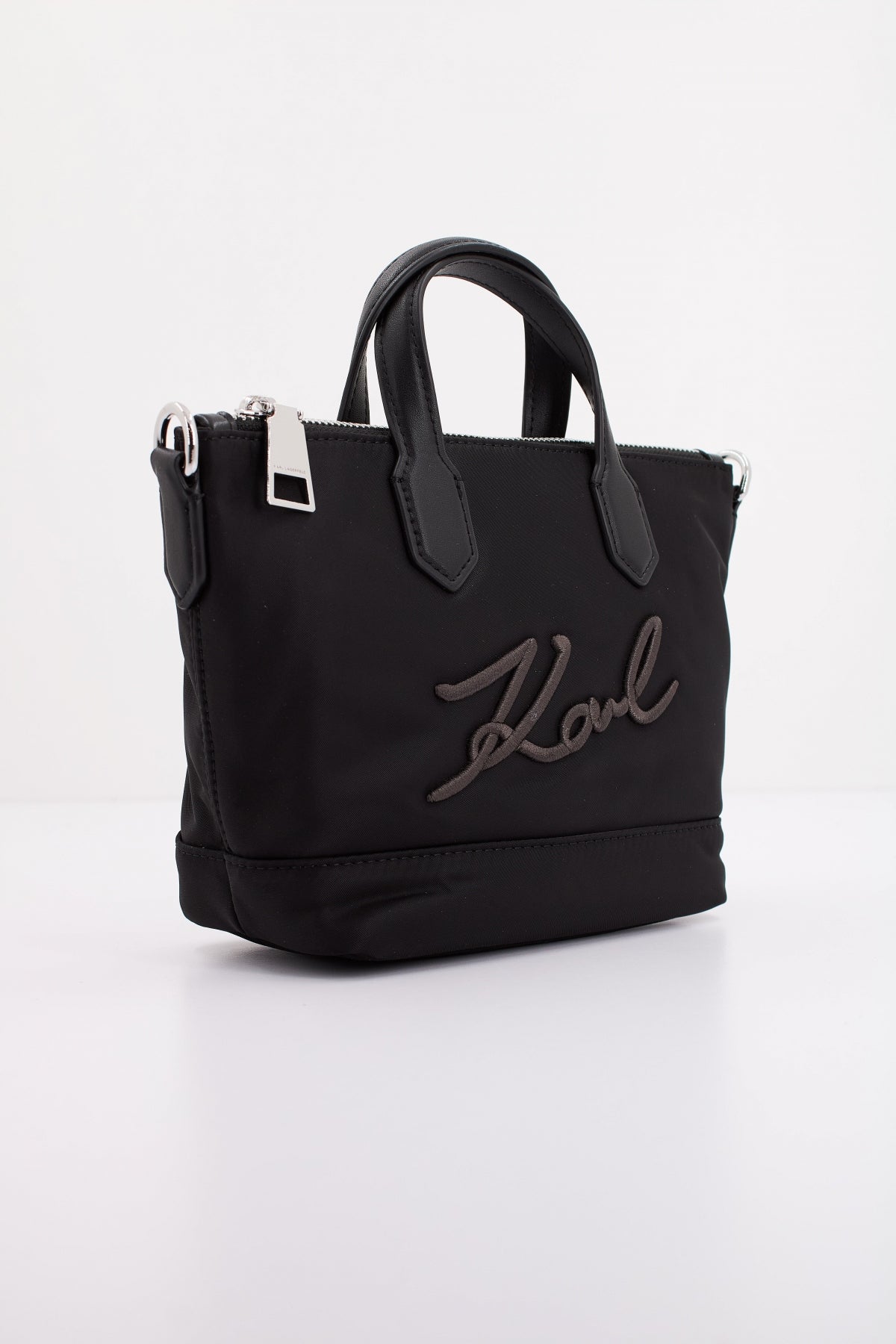 KARL LAGERFELD K/SIGNATURE NYLON SM TOTE en color NEGRO (2)