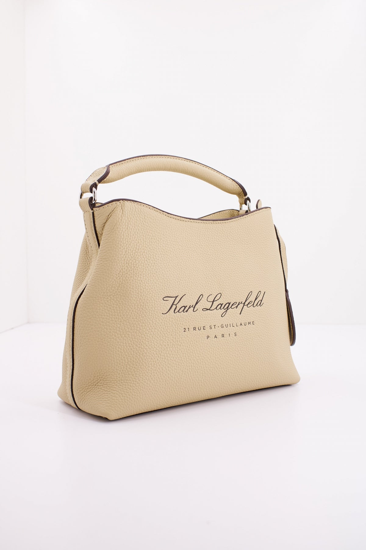 KARL LAGERFELD HOTEL KARL LEATHER BKT BAG en color MARRON CLARO (2)