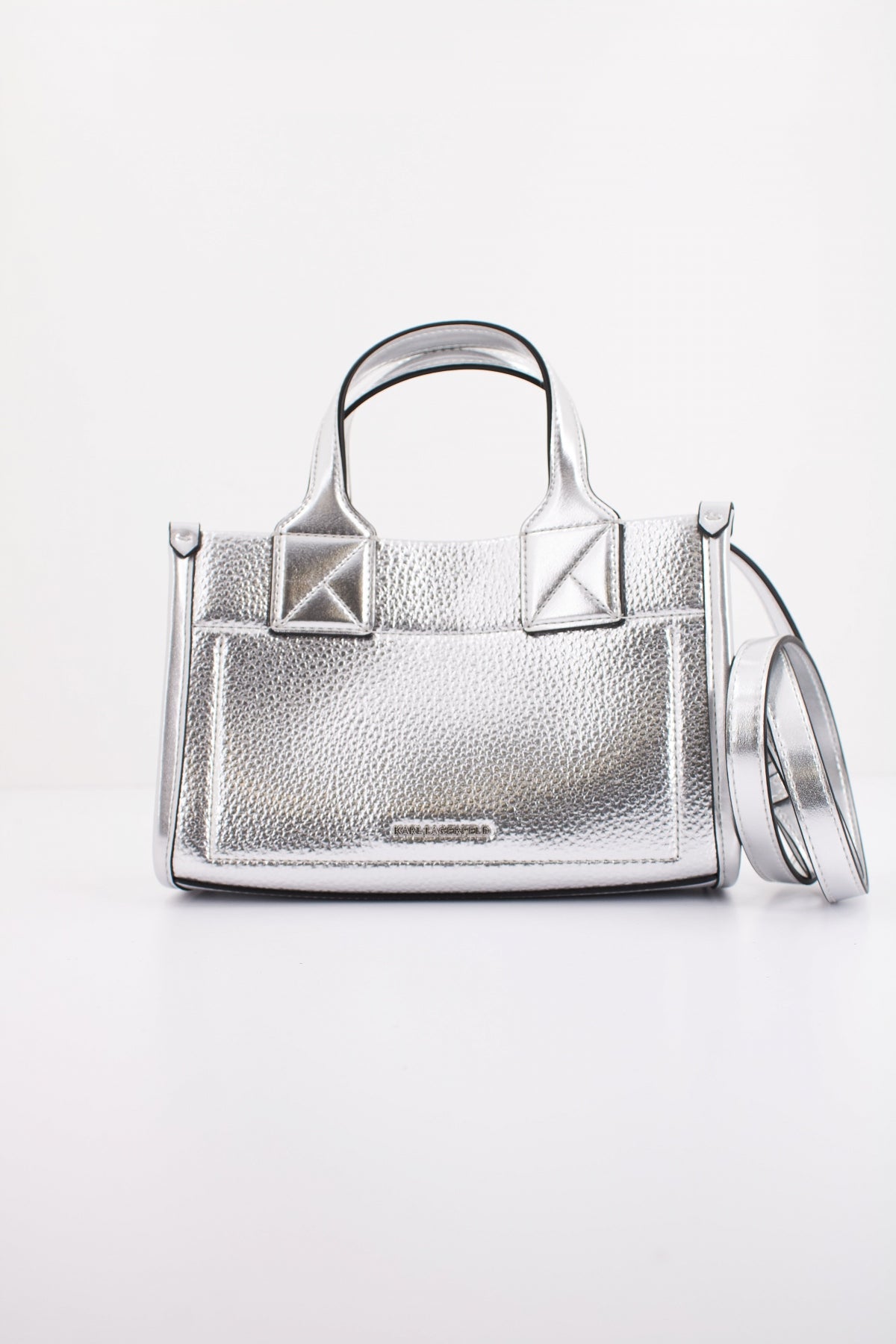 KARL LAGERFELD K/SKUARE SM TOTE GRAINY en color PLATA (3)