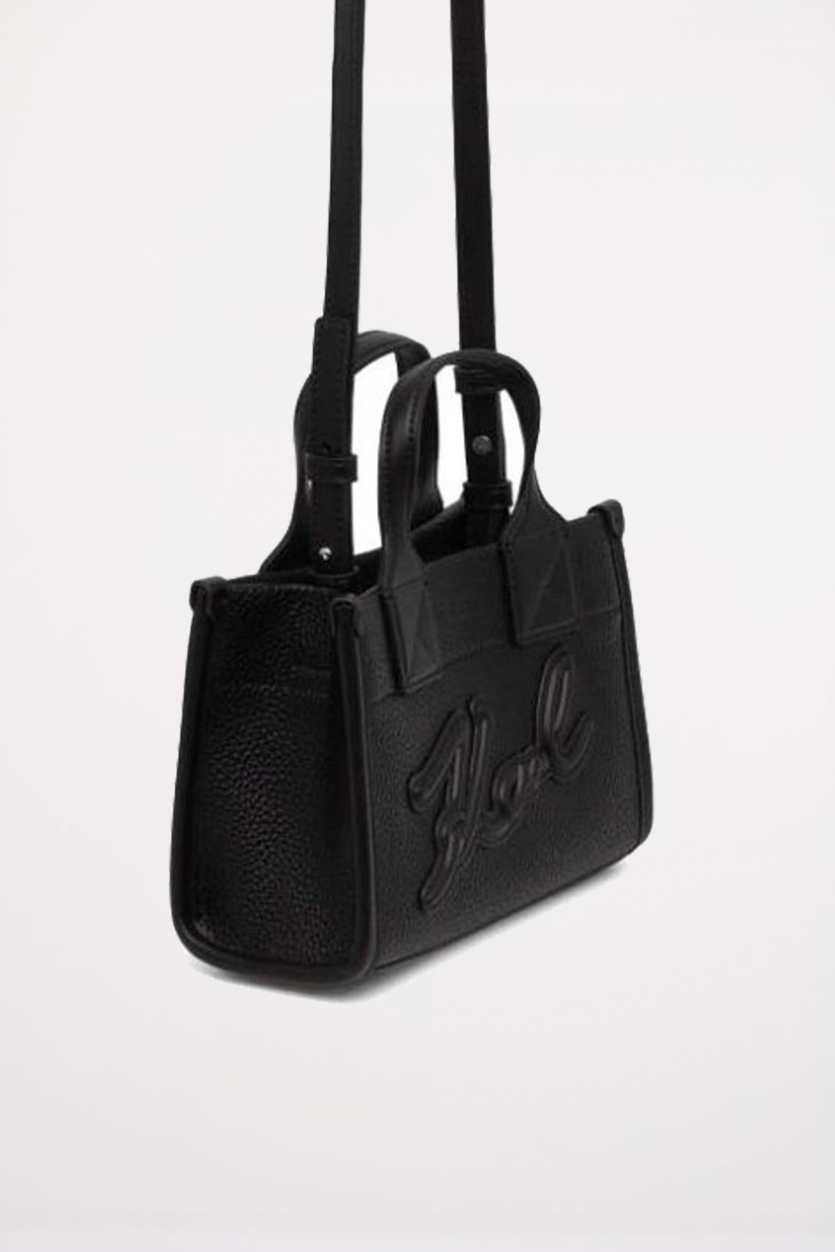 KARL LAGERFELD SKUARE SM TOTE GRAINY en color NEGRO (2)
