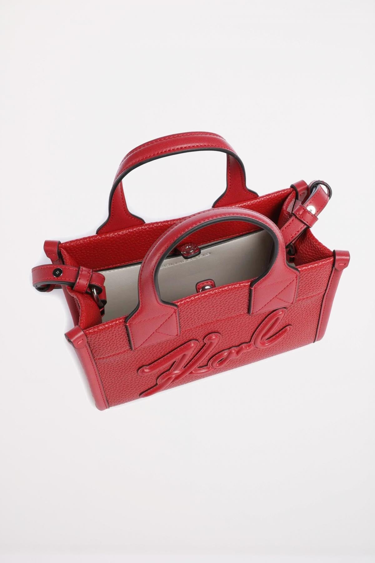 KARL LAGERFELD SKUARE SM TOTE GRAINY en color ROJO (4)