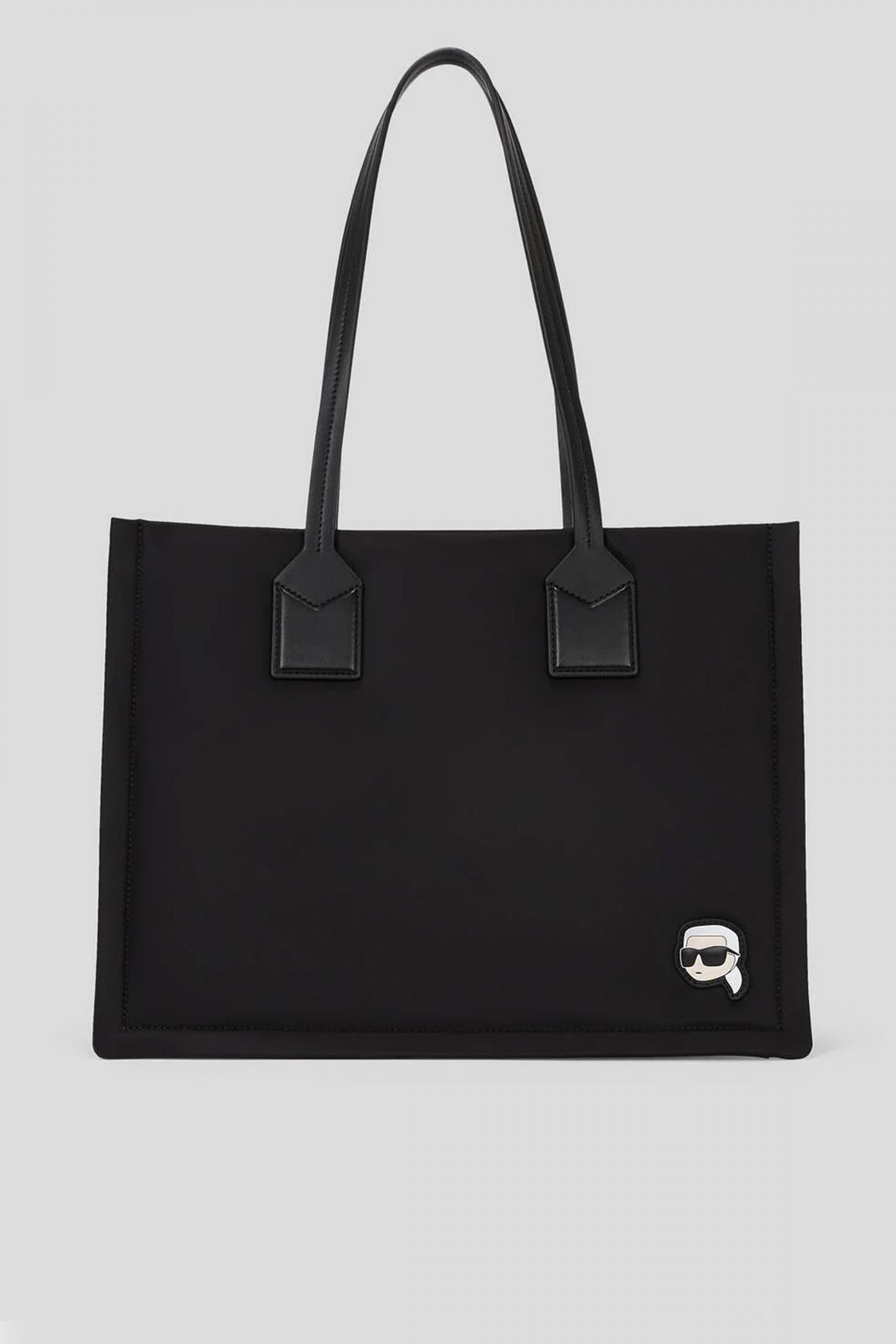 KARL LAGERFELD IKON NYLON MD SQUARE TOTE en color NEGRO (1)