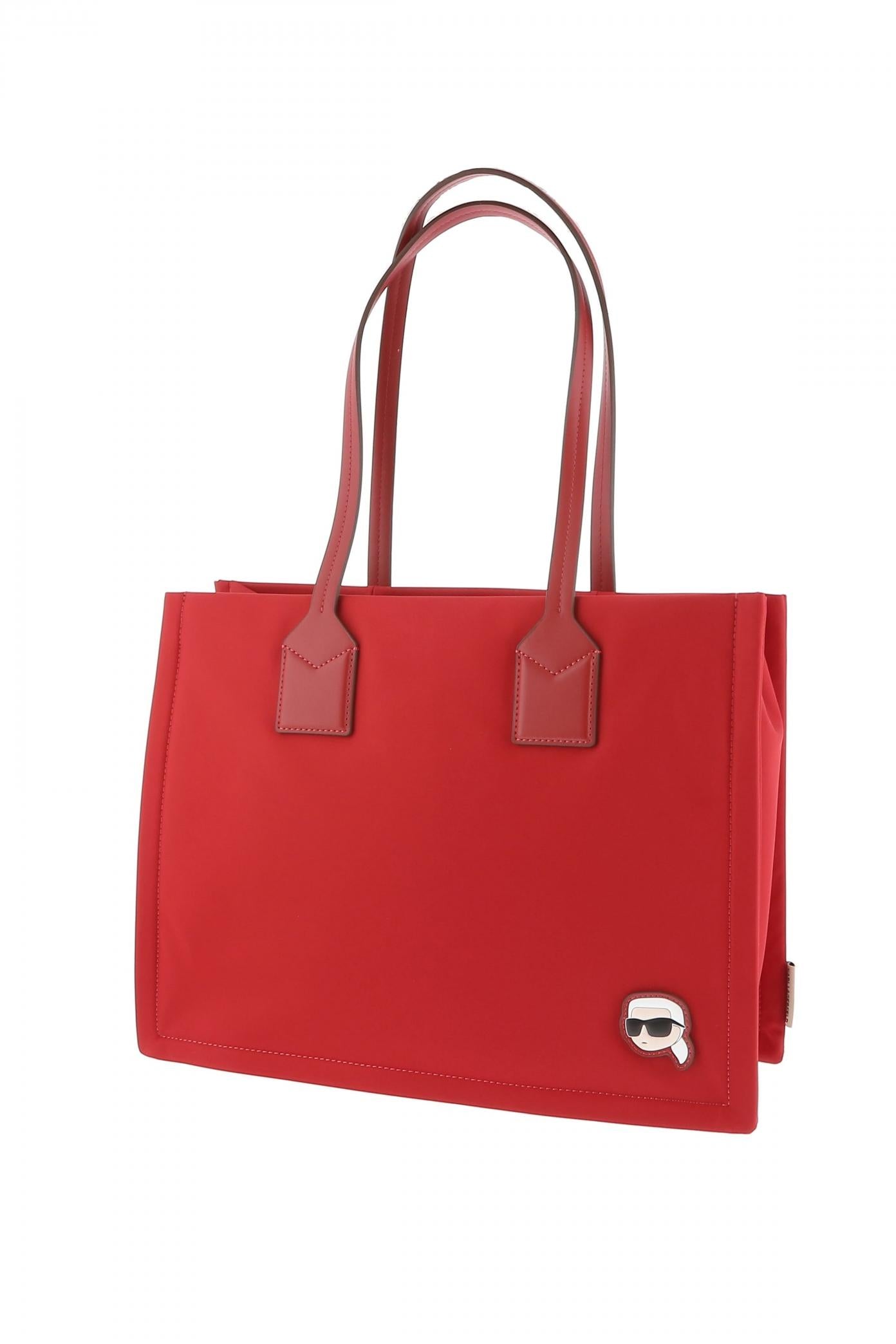 KARL LAGERFELD IKON NYLON MD SQUARE TOTE en color ROJO (1)
