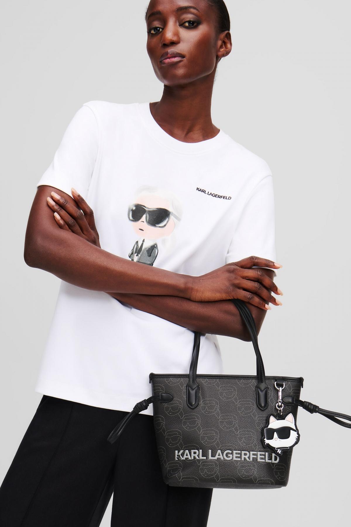 KARL LAGERFELD IKON MOO CC SM TOTE en color NEGRO (4)