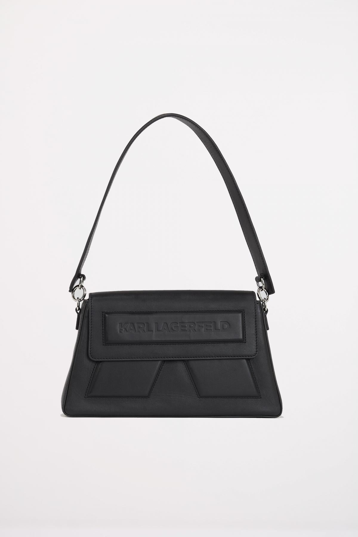 KARL LAGERFELD IKON K SOFT SHOULDER BAG en color NEGRO (1)