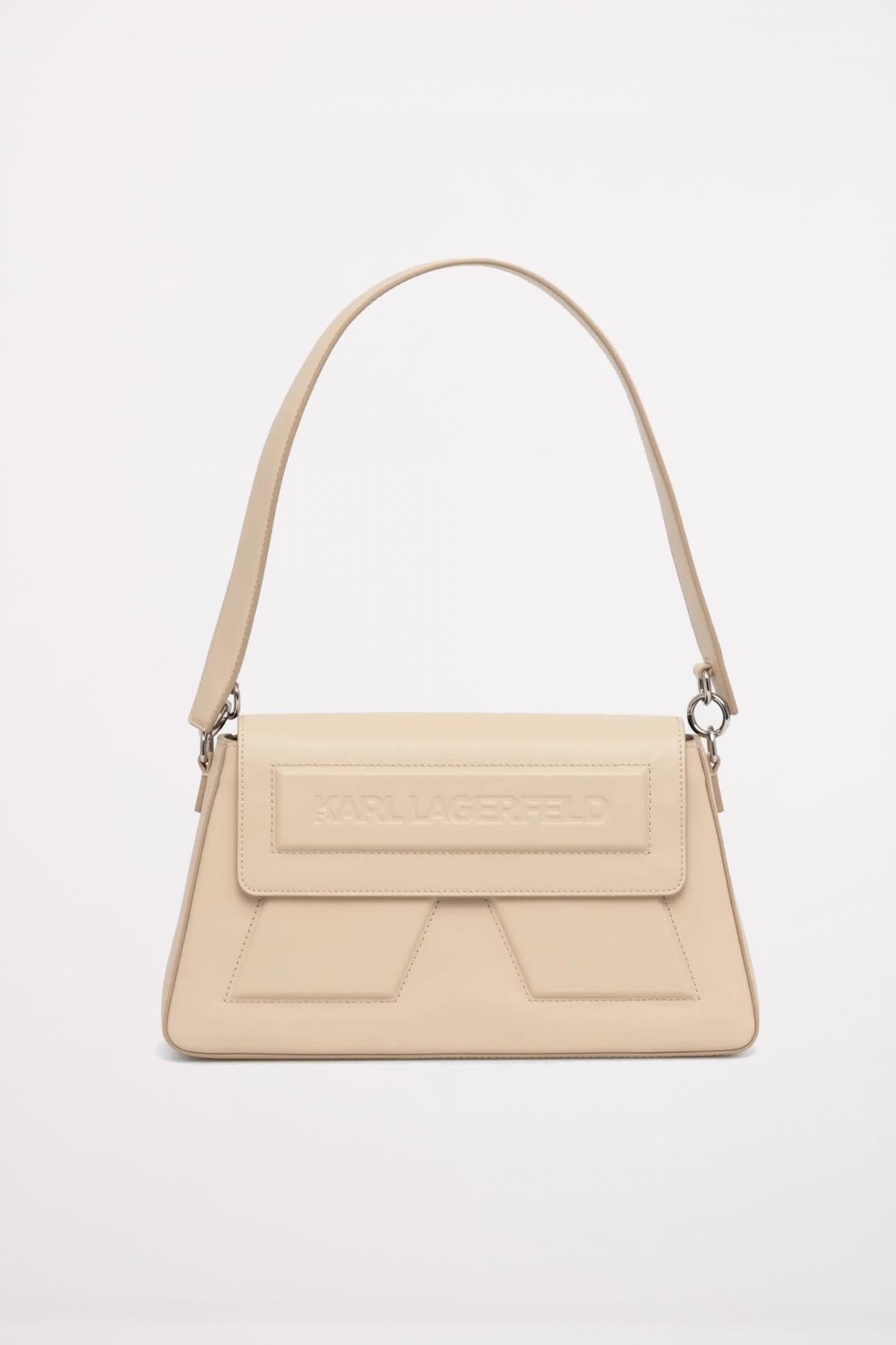 KARL LAGERFELD IKON K SOFT SHOULDER BAG en color MARRON CLARO (1)