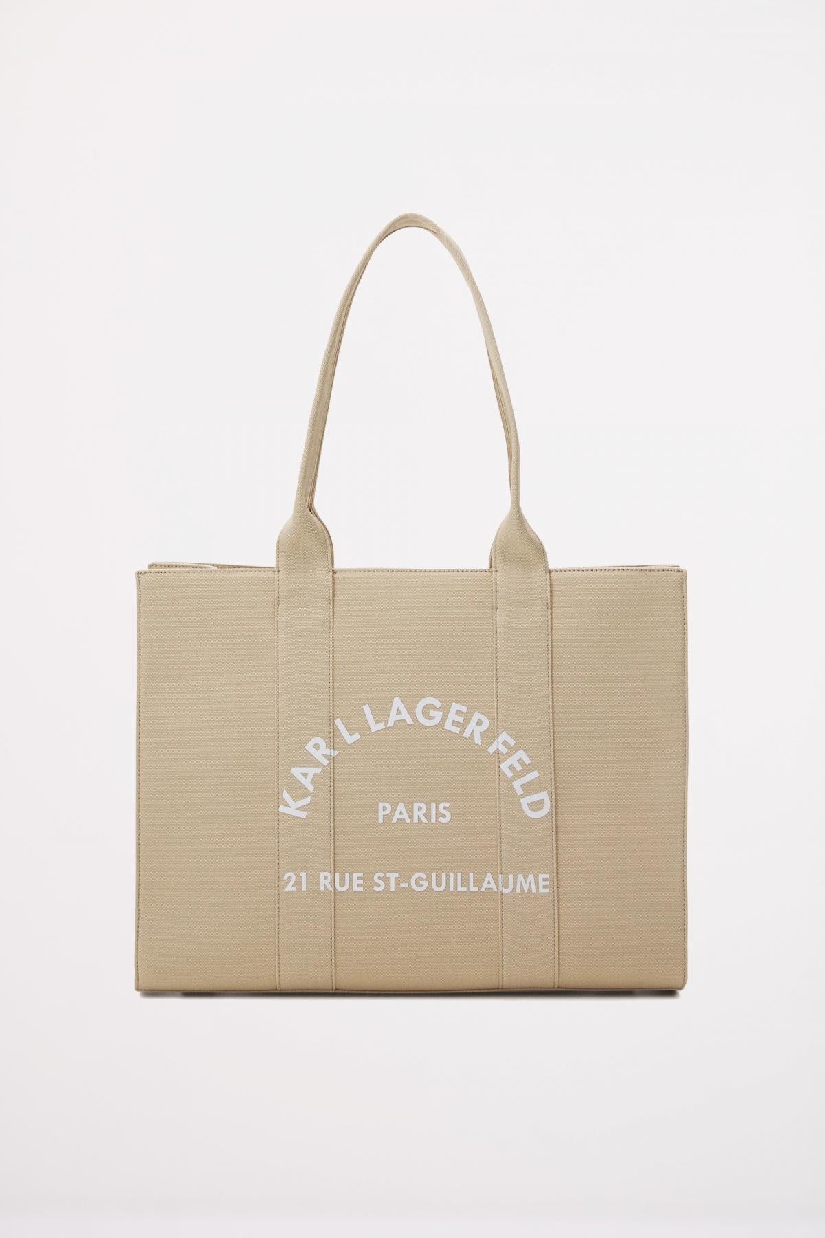 KARL LAGERFELD SRSG SQUARE LARGE TOTE en color MARRON CLARO (1)