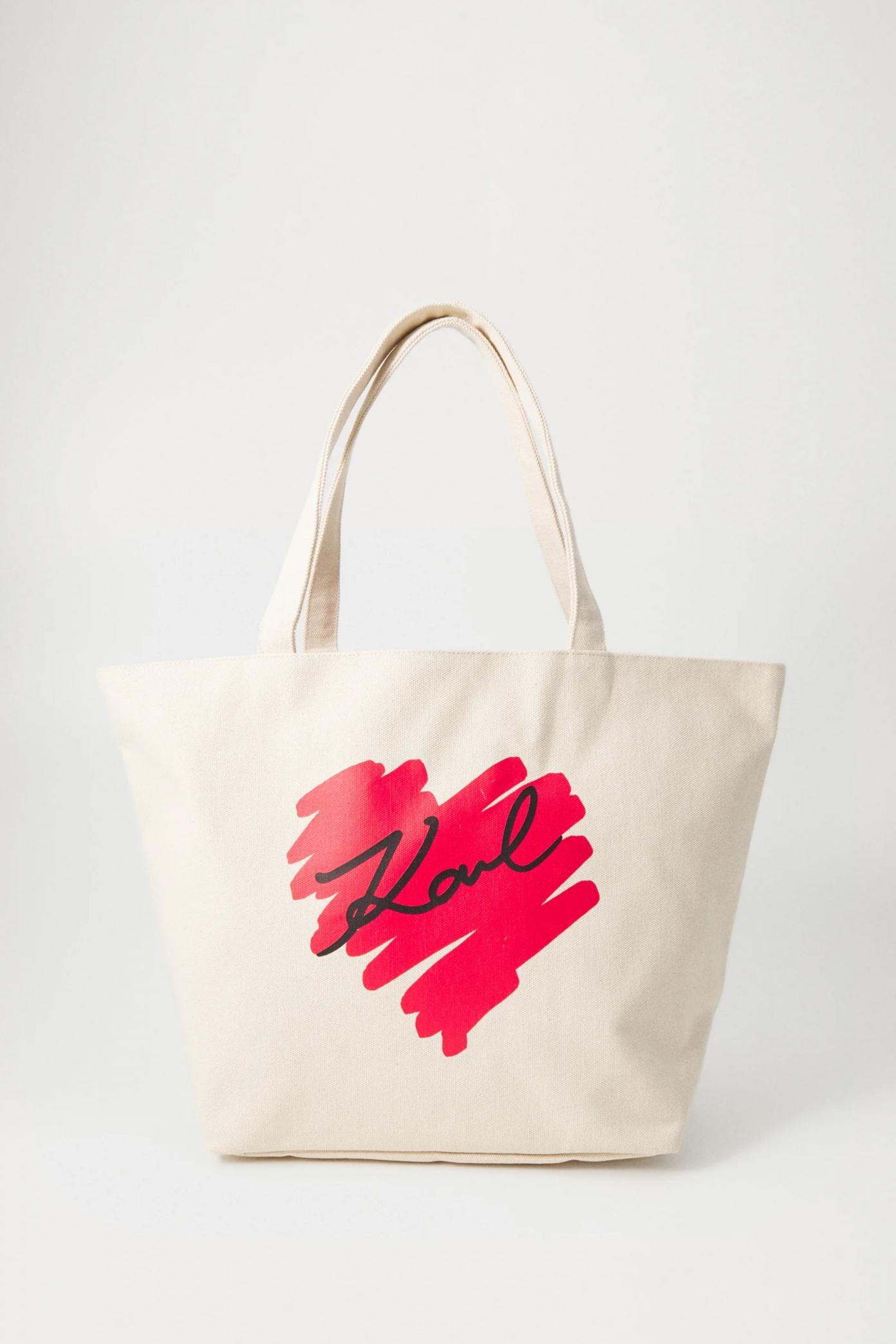 KARL LAGERFELD HEARTS REVERSIBLE SHOPPER en color BEIS (1)