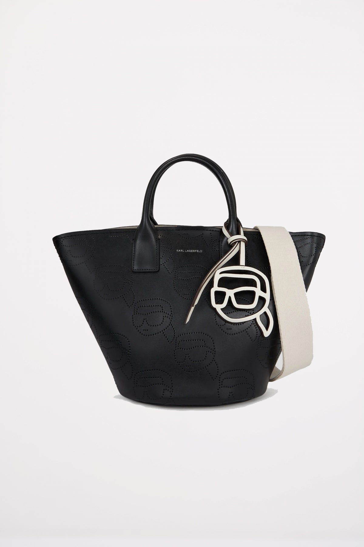 KARL LAGERFELD IKON LEATHER PERF TULIP TO en color NEGRO (1)