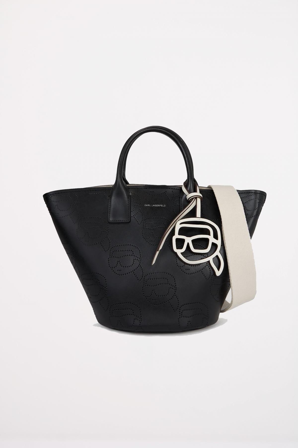 KARL LAGERFELD IKON LEATHER PERF TULIP TO en color NEGRO (1)
