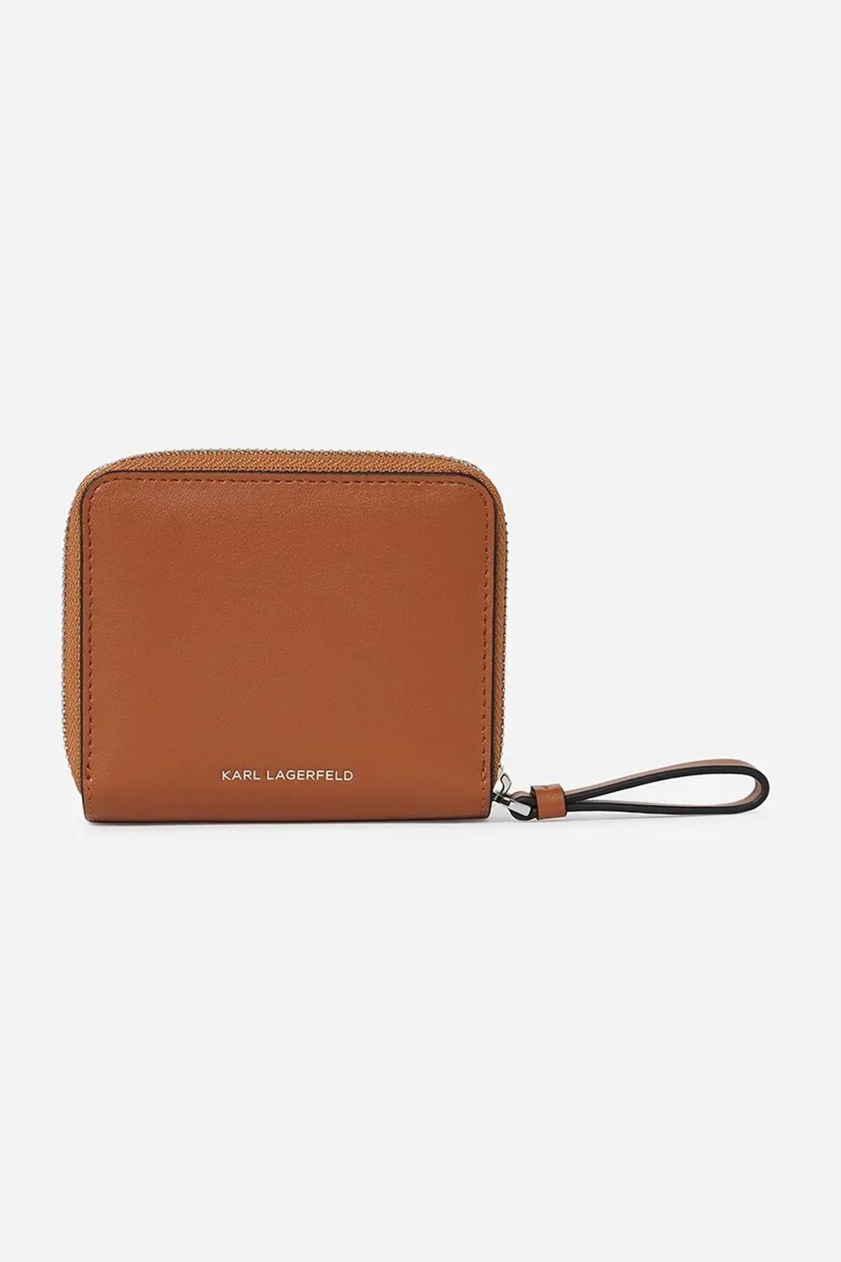 KARL LAGERFELD CIRCLE MD ZIP BIFOLD WALLE en color MARRON (2)
