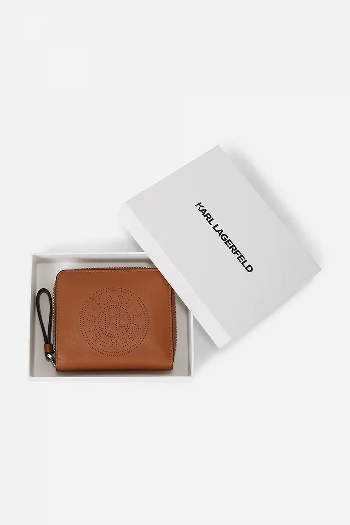 KARL LAGERFELD CIRCLE MD ZIP BIFOLD WALLE en color MARRON (4)