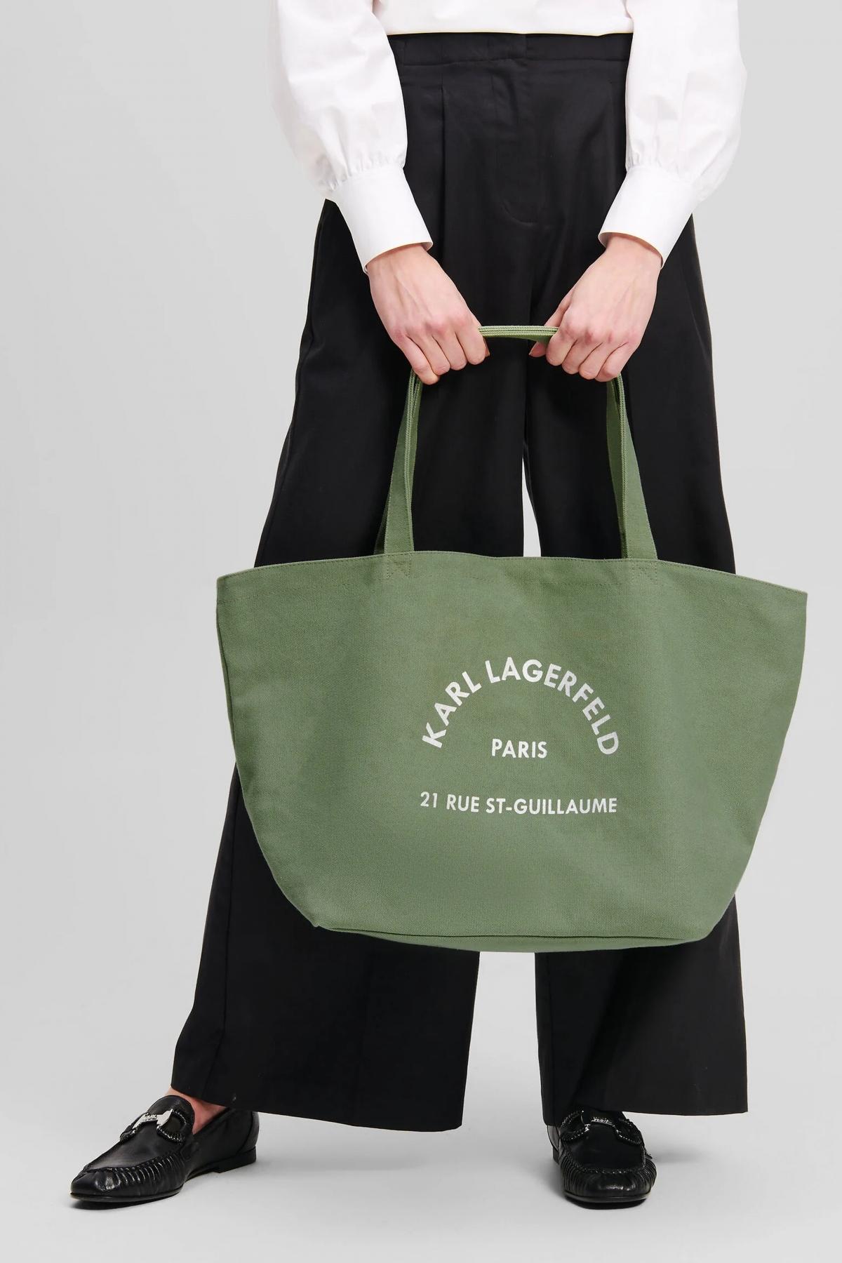 KARL LAGERFELD RSG CANVAS SHOPPER en color VERDE (4)