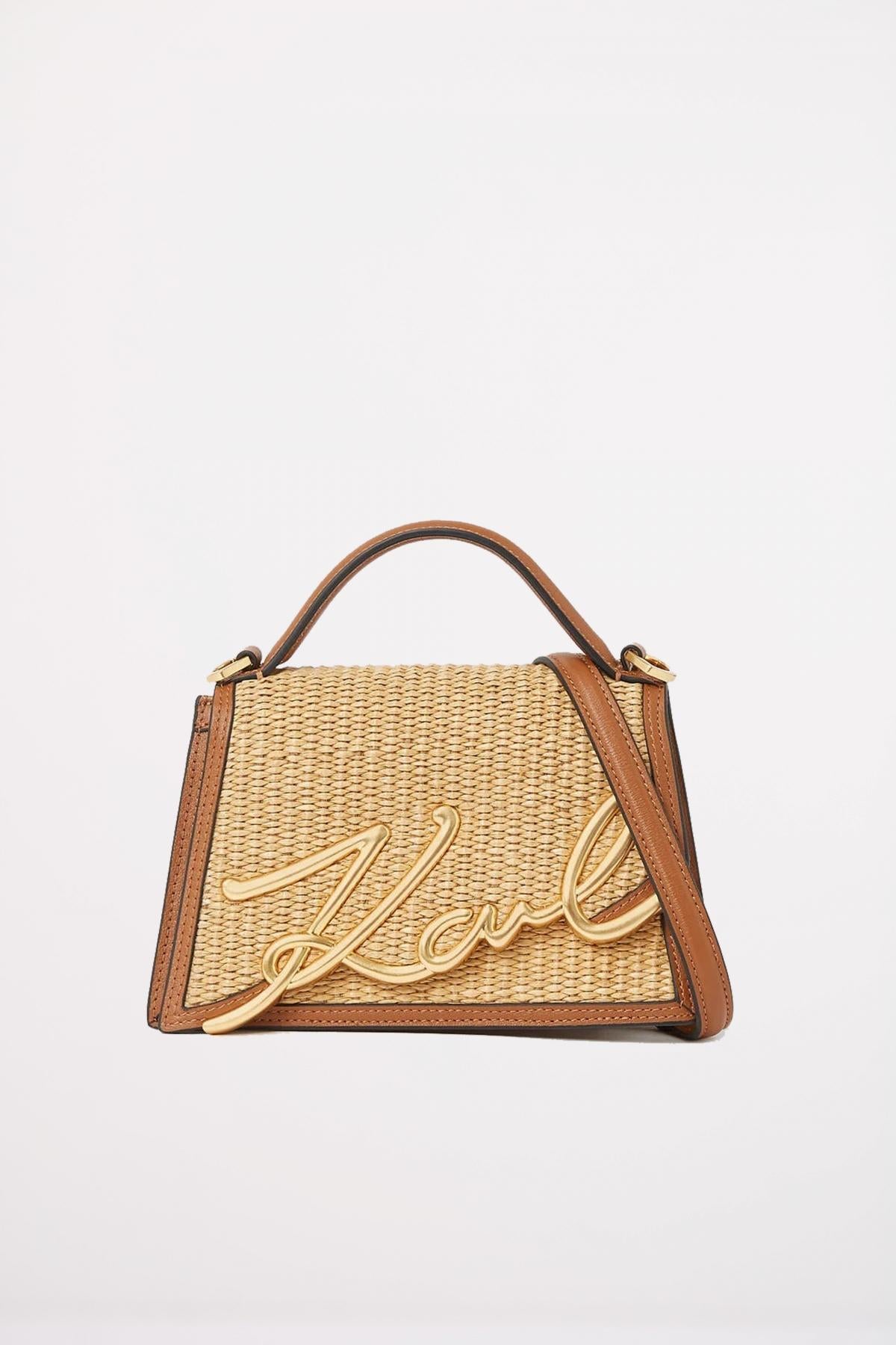 KARL LAGERFELD SIGNATURE . SM CB RAFFIA en color MARRON CLARO (1)