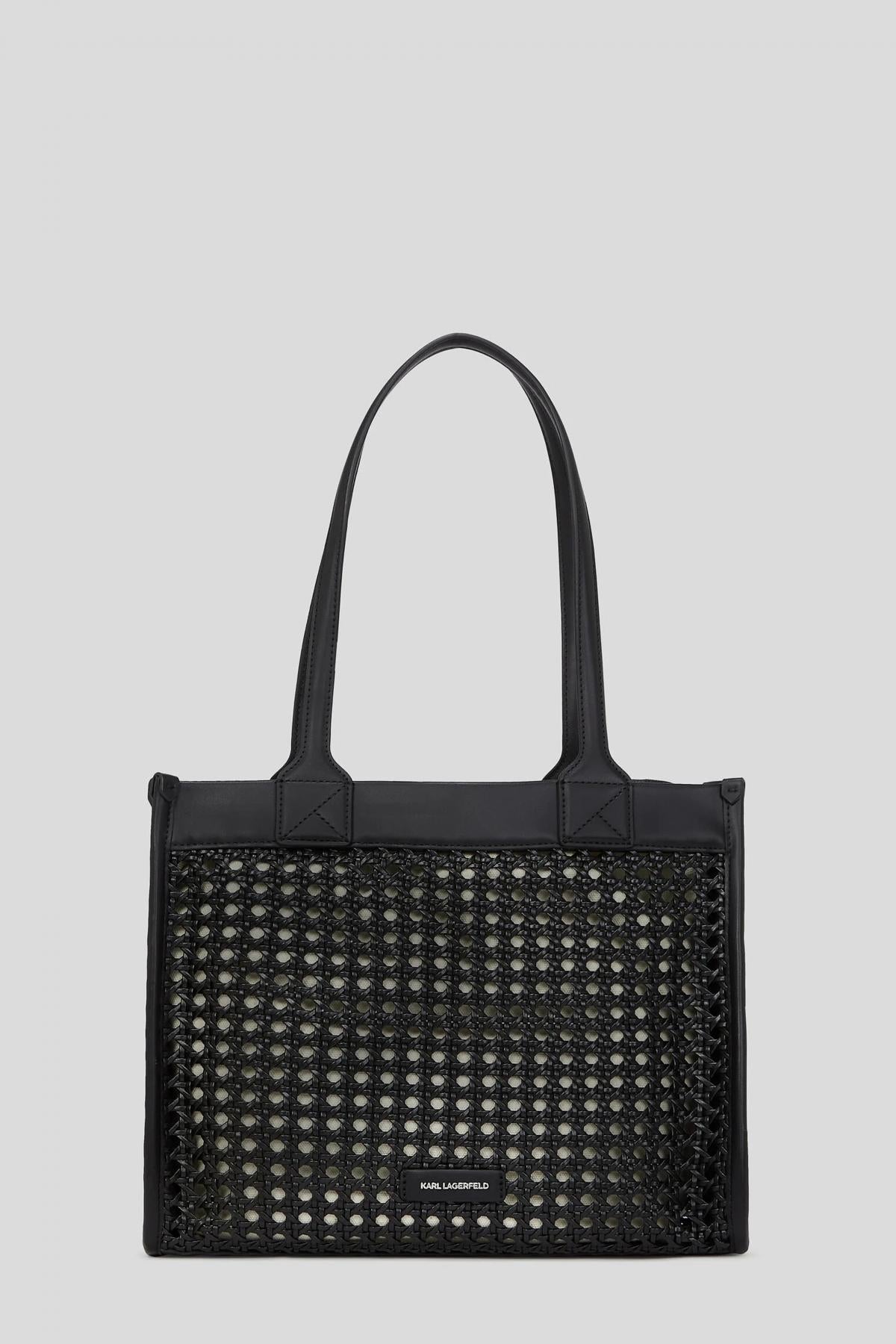 KARL LAGERFELD SKUARE MD TOTE WOVEN en color NEGRO (2)