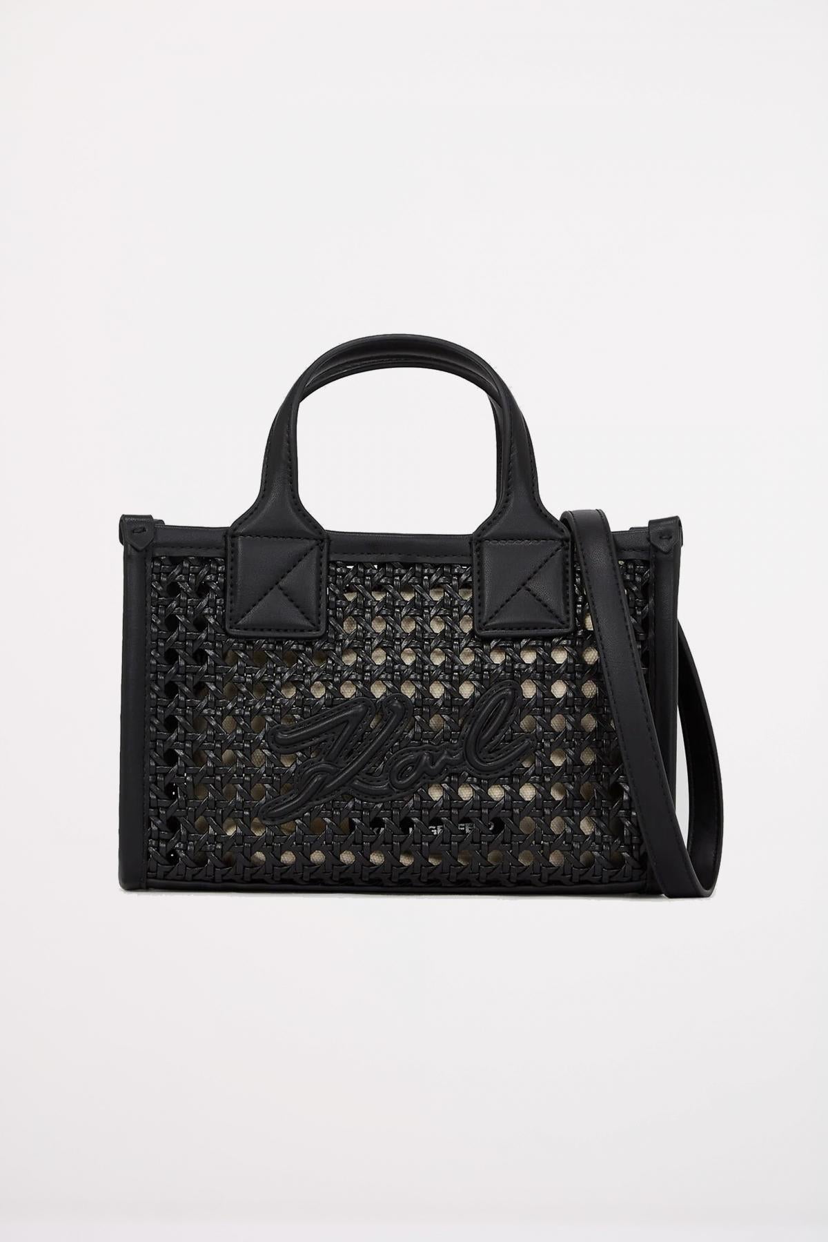 KARL LAGERFELD SKUARE SM TOTE WOVEN en color NEGRO (1)