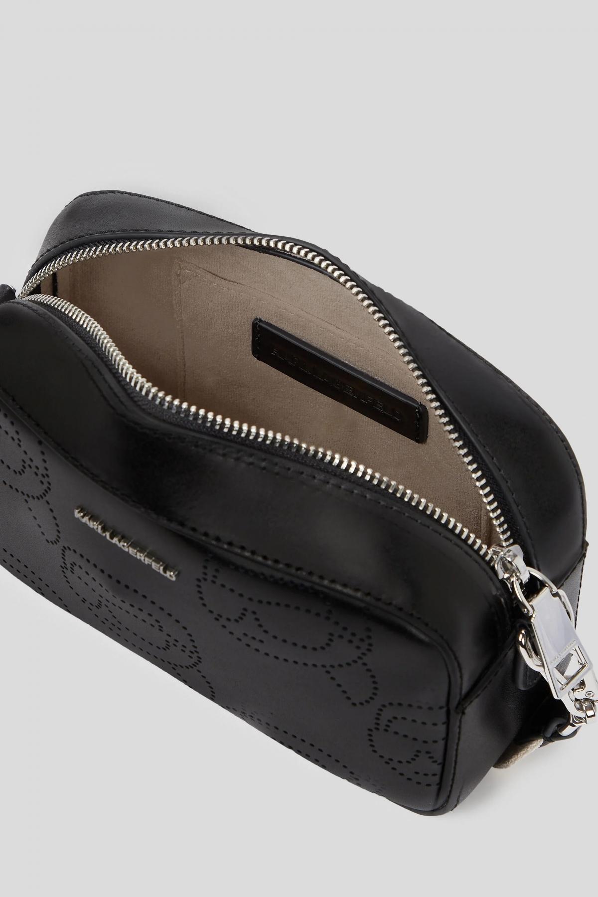 KARL LAGERFELD IKON LEATHER PERFORATED CM en color NEGRO (3)