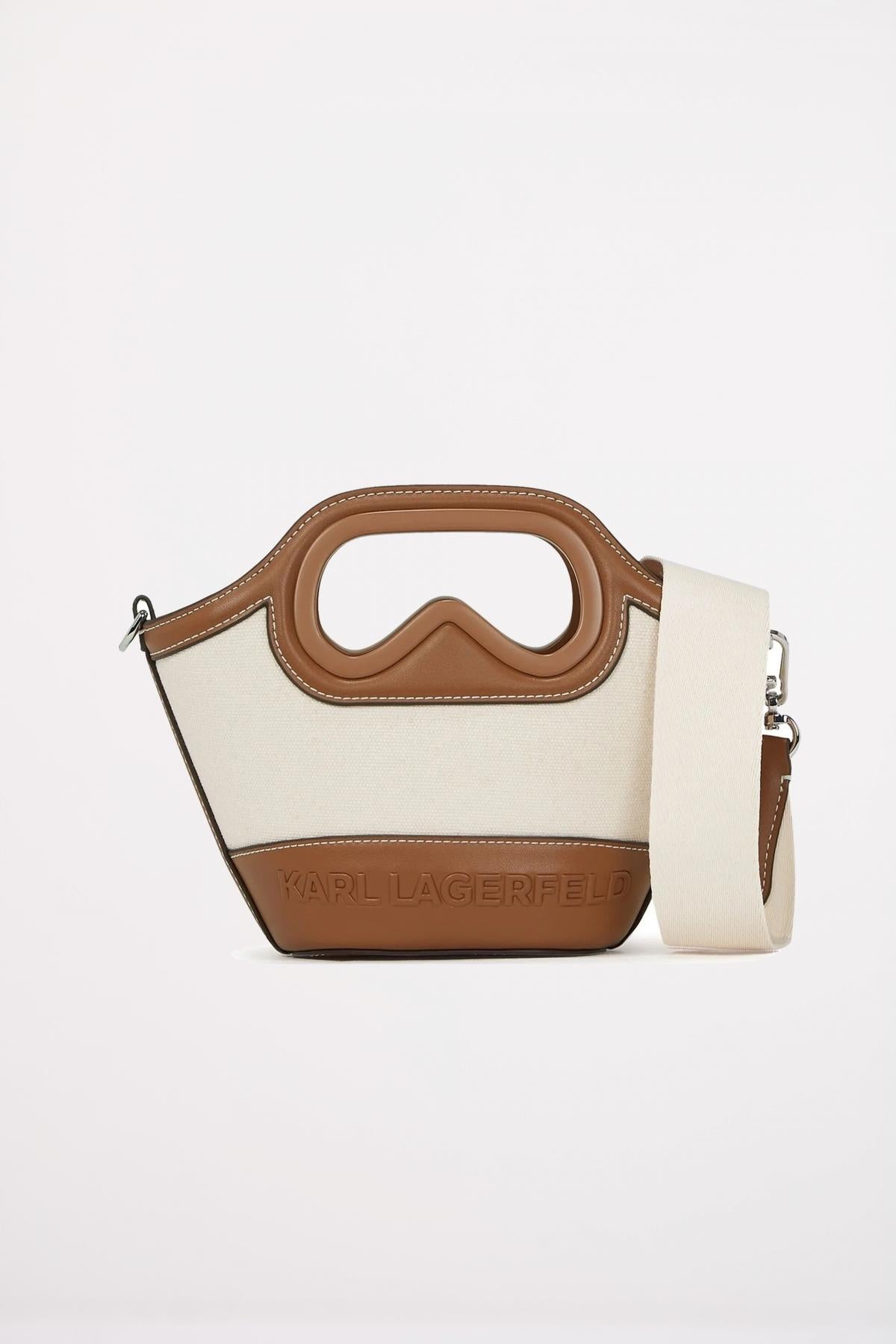 KARL LAGERFELD K AVIATOR TULIP MINI TOTE en color MARRON CLARO (1)