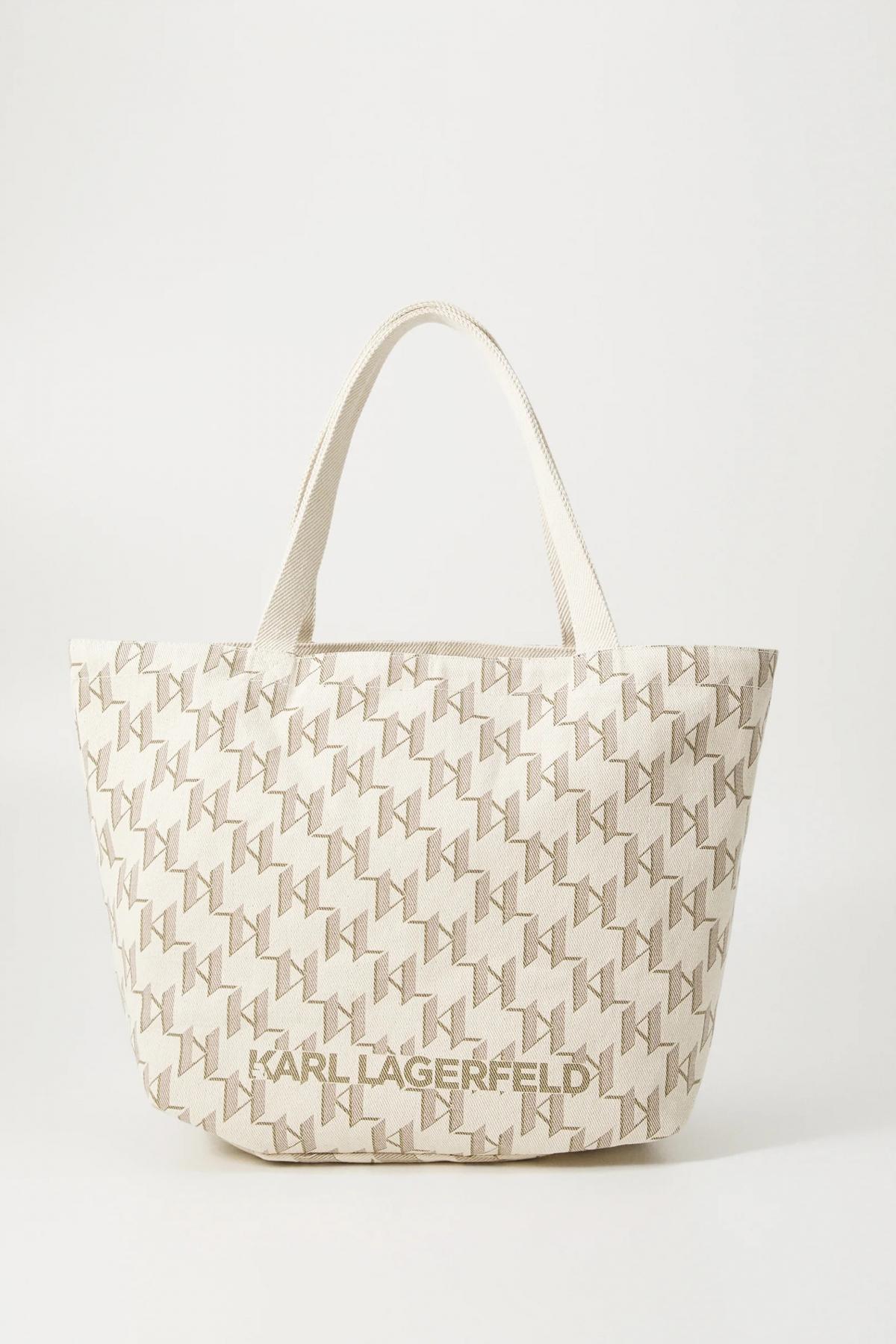 KARL LAGERFELD K MONOGRAM REVERSIBLE SHOP en color BEIS (2)