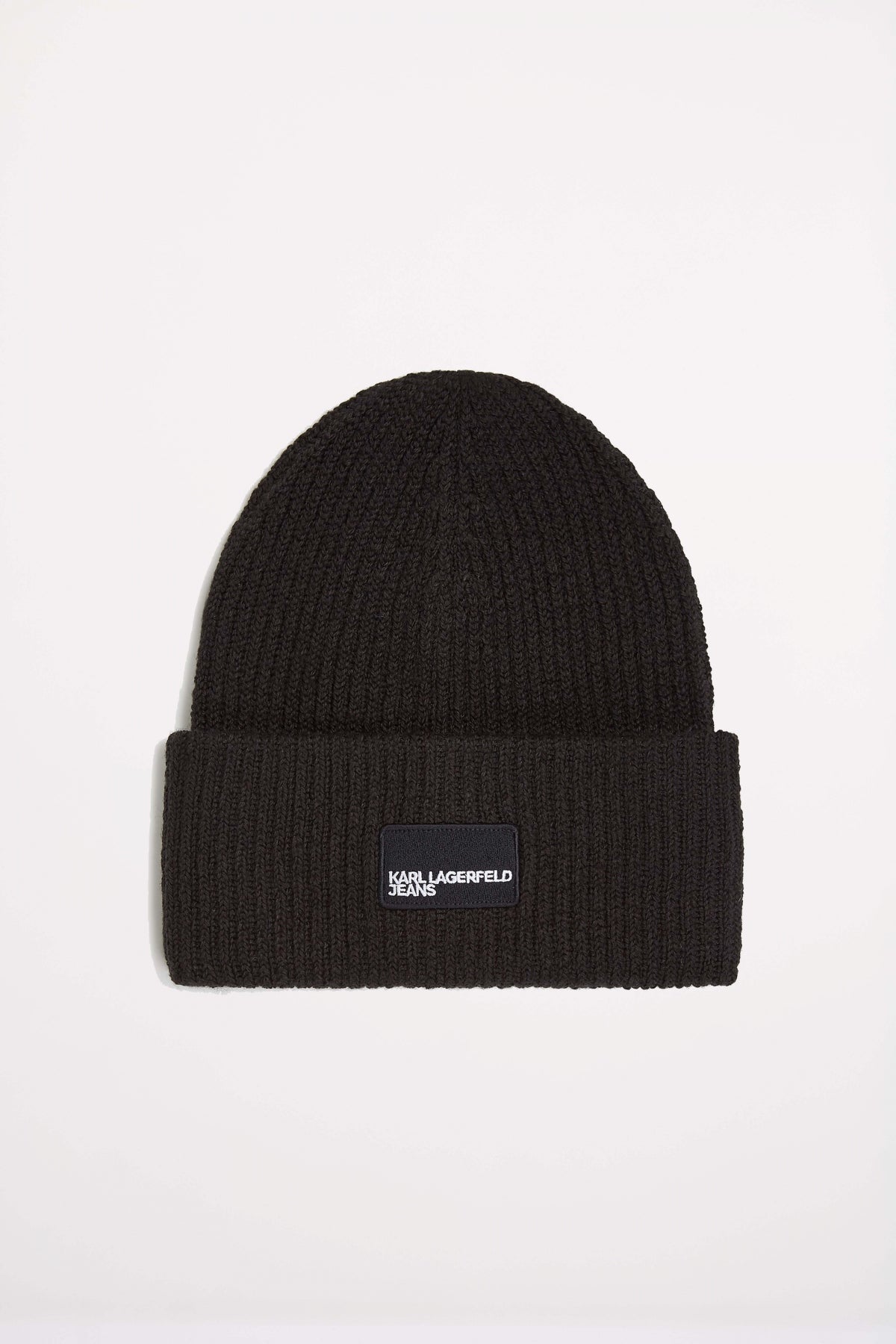 KARL LAGERFELD JEANS KLJ PATCH LONG BEANIE en color NEGRO (1)