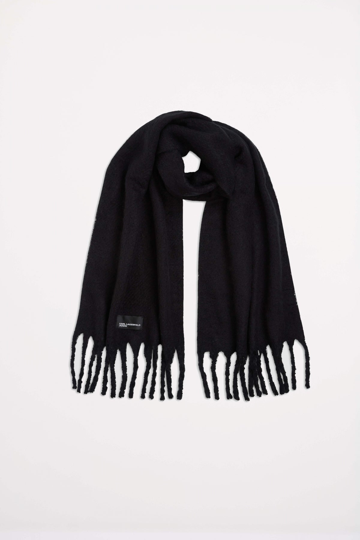 KARL LAGERFELD KLJ CHUNKY FURRY SCARF en color NEGRO (3)