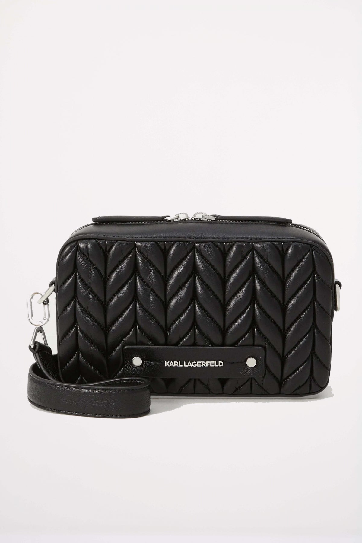 KARL LAGERFELD K WEAVE CAMERA BAG en color NEGRO (1)