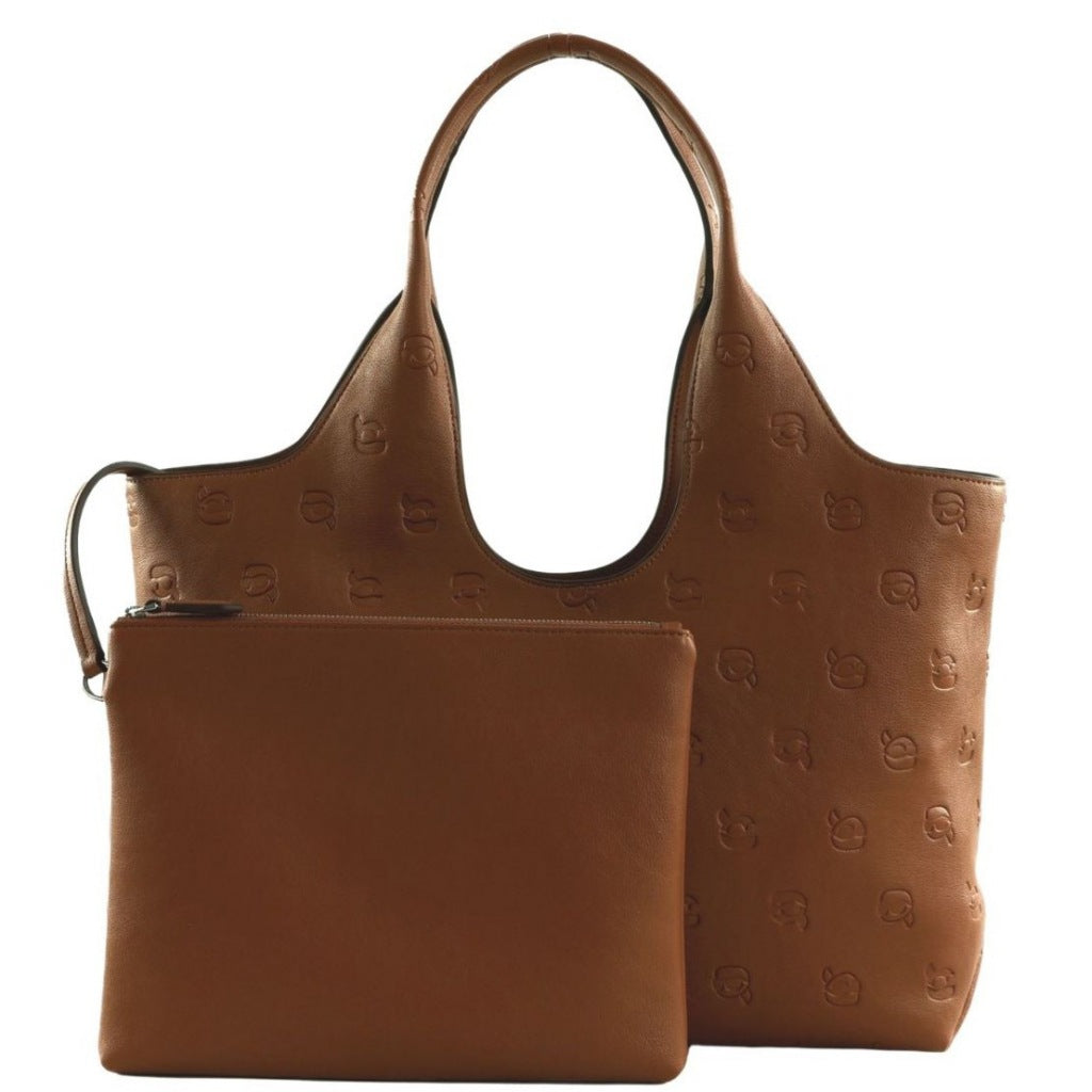 KARL LAGERFELD IKON MONOGRAM SOFT MD TOTE en color MARRON (6)