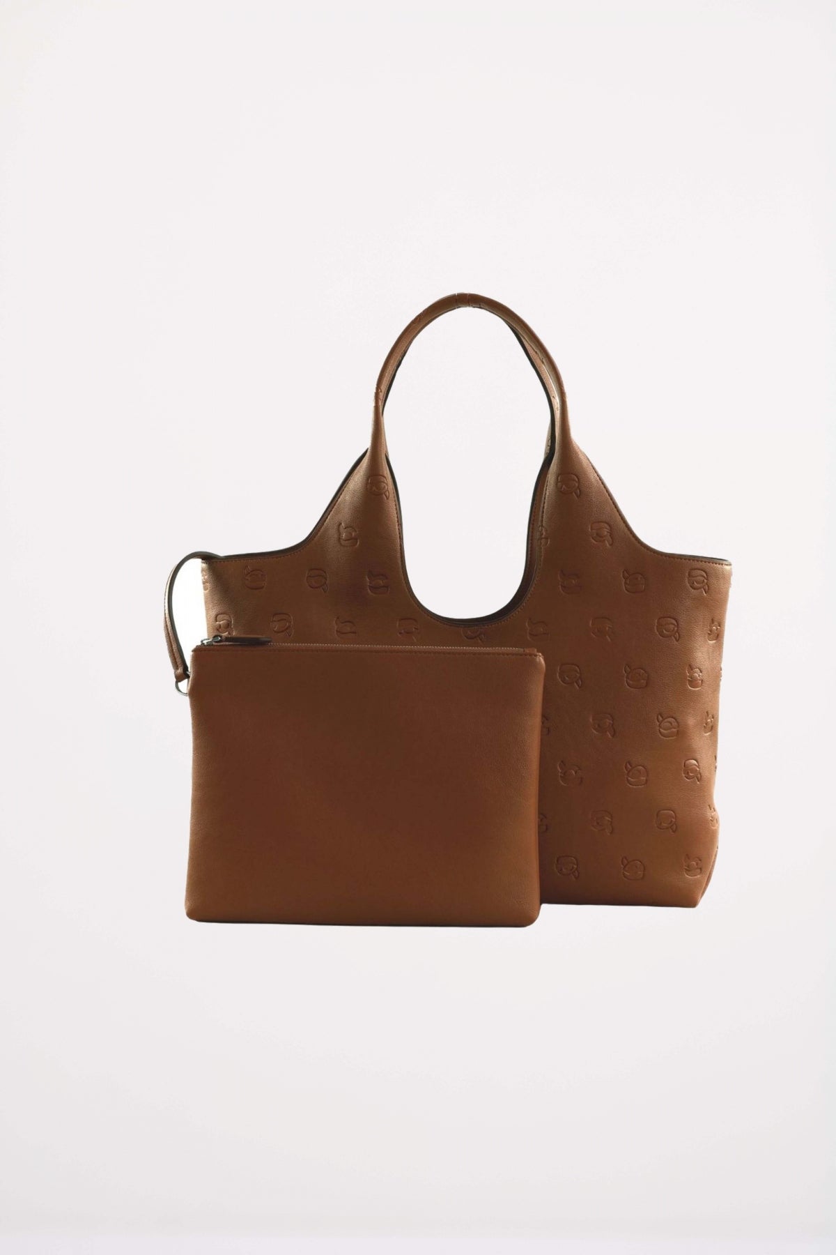 KARL LAGERFELD IKON MONOGRAM SOFT MD TOTE en color MARRON (3)